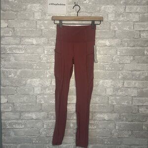Athleta Ultimate Stash Mesh 7/8 Tight NWT Size XXS (Burgundy)
